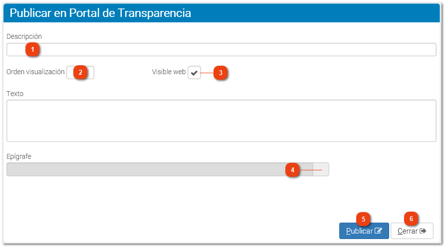 2.6. Publicar en Transparencia