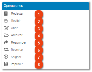 Operaciones de la bandeja Entrada