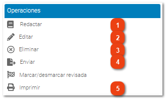 Operaciones de la bandeja Pendientes de envío