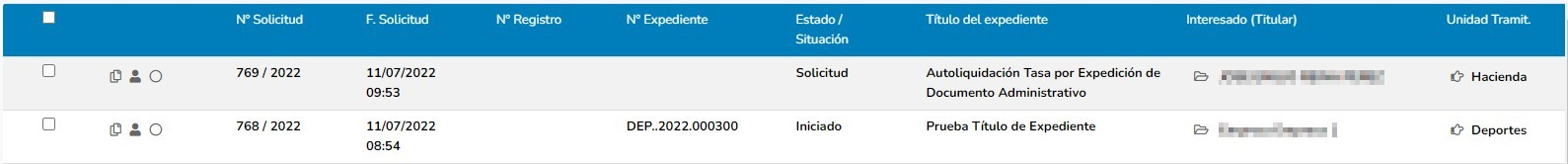 8. Rejilla de solicitudes