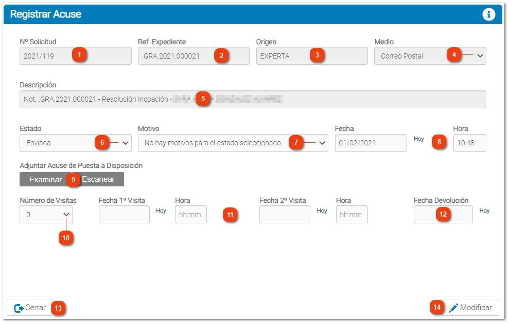 2.4. Registrar Acuse