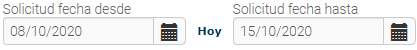 7. Filtro de fecha de solicitud