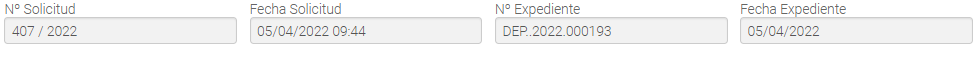 2. Datos de la solicitud