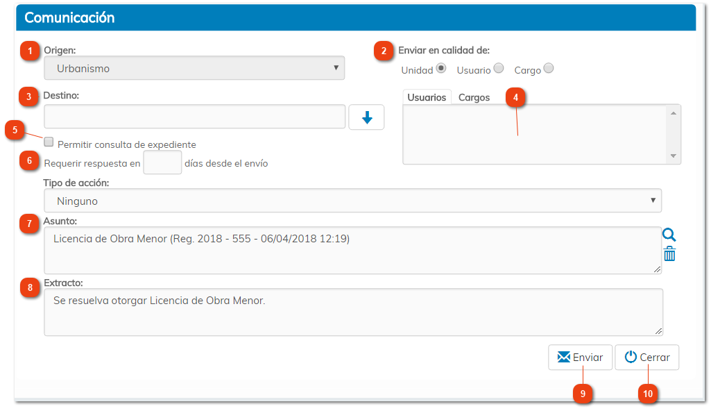 2.4.5. Comunicar a Departamento