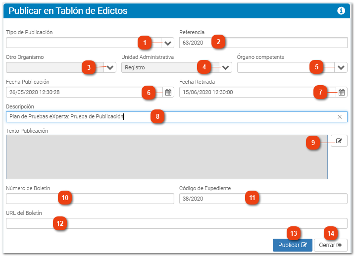 2.4.2.10. Publicar en Tablón